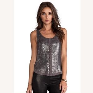 New Renzo + kai botton up beaded silk  tank